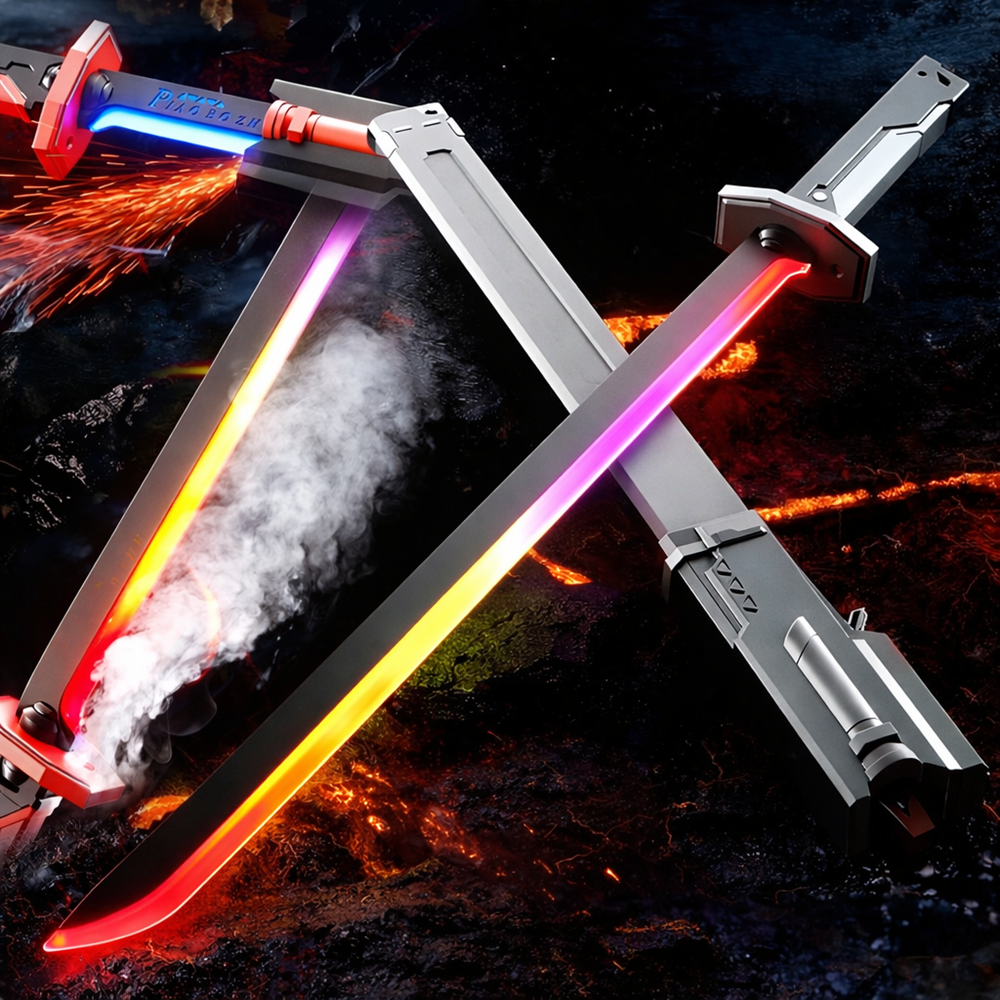 Flint Battle Blade LED katana kard – füst- és szikraeffektes világító játék kard, hanghatással 6