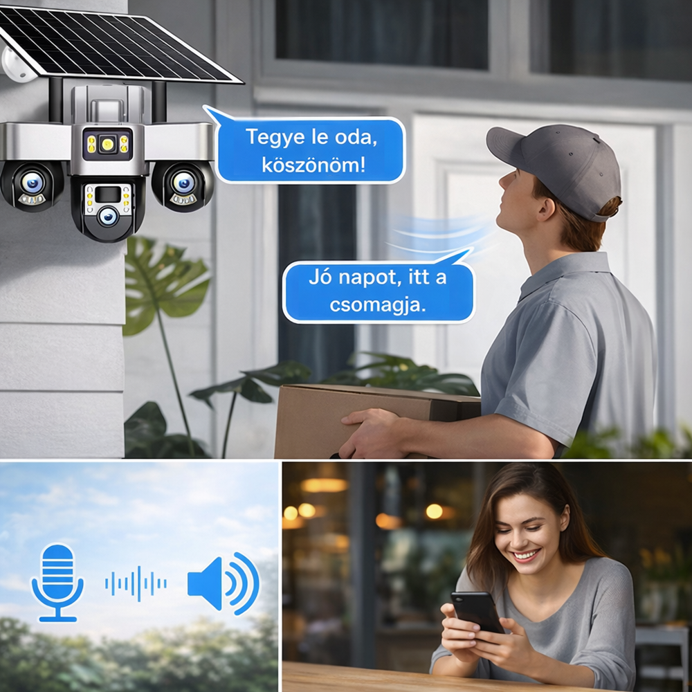 KL25-328 4G napelemes biztonsági kamera – forgatható kültéri PTZ kamera éjjellátással és telefonos megfigyeléssel V380 Pro (BBD) 5