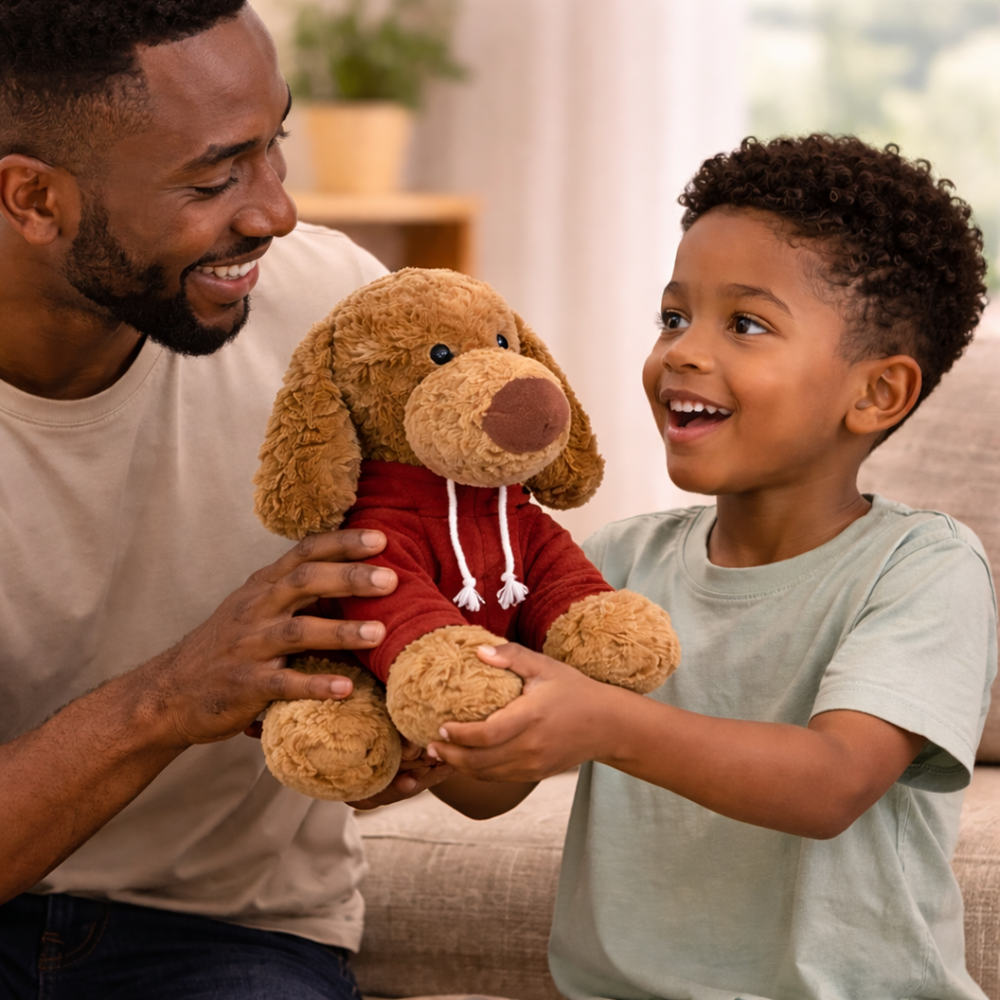 Loock Series plüss barna kutyus – puha, ölelhető kutya plüss játék gyerekeknek és ajándéknak (BBJ) 4