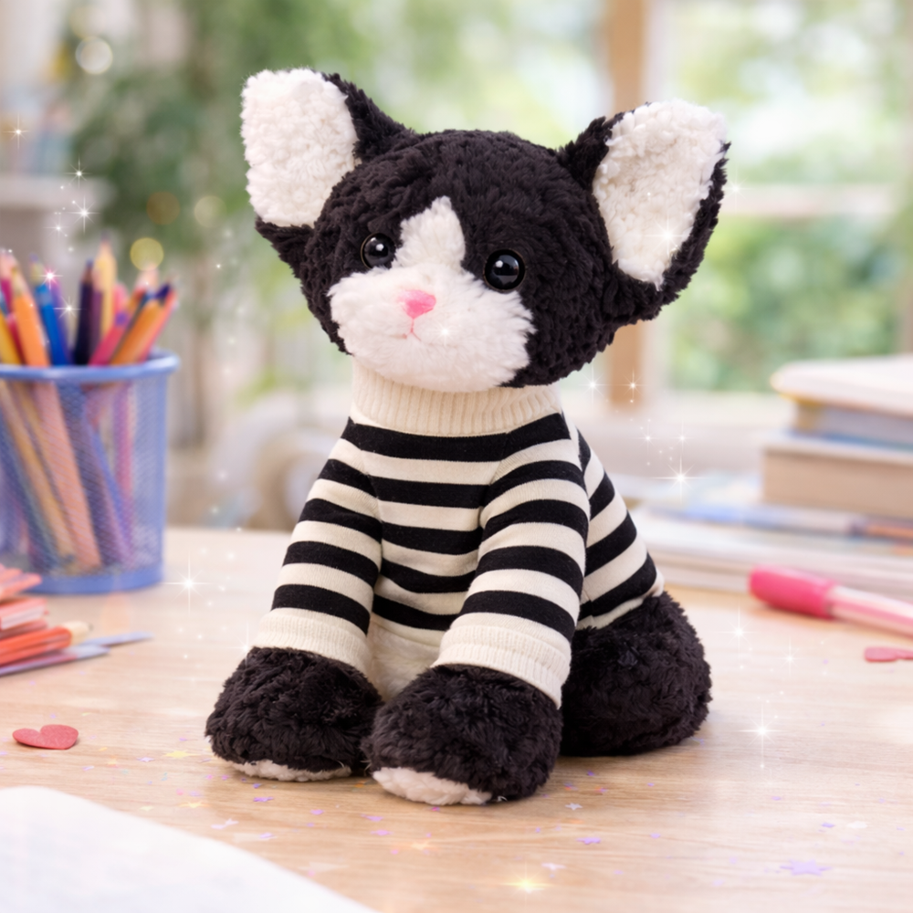 Loock Series plüss cica – puha, ölelhető macska plüss játék gyerekeknek és ajándéknak (BBJ) 5