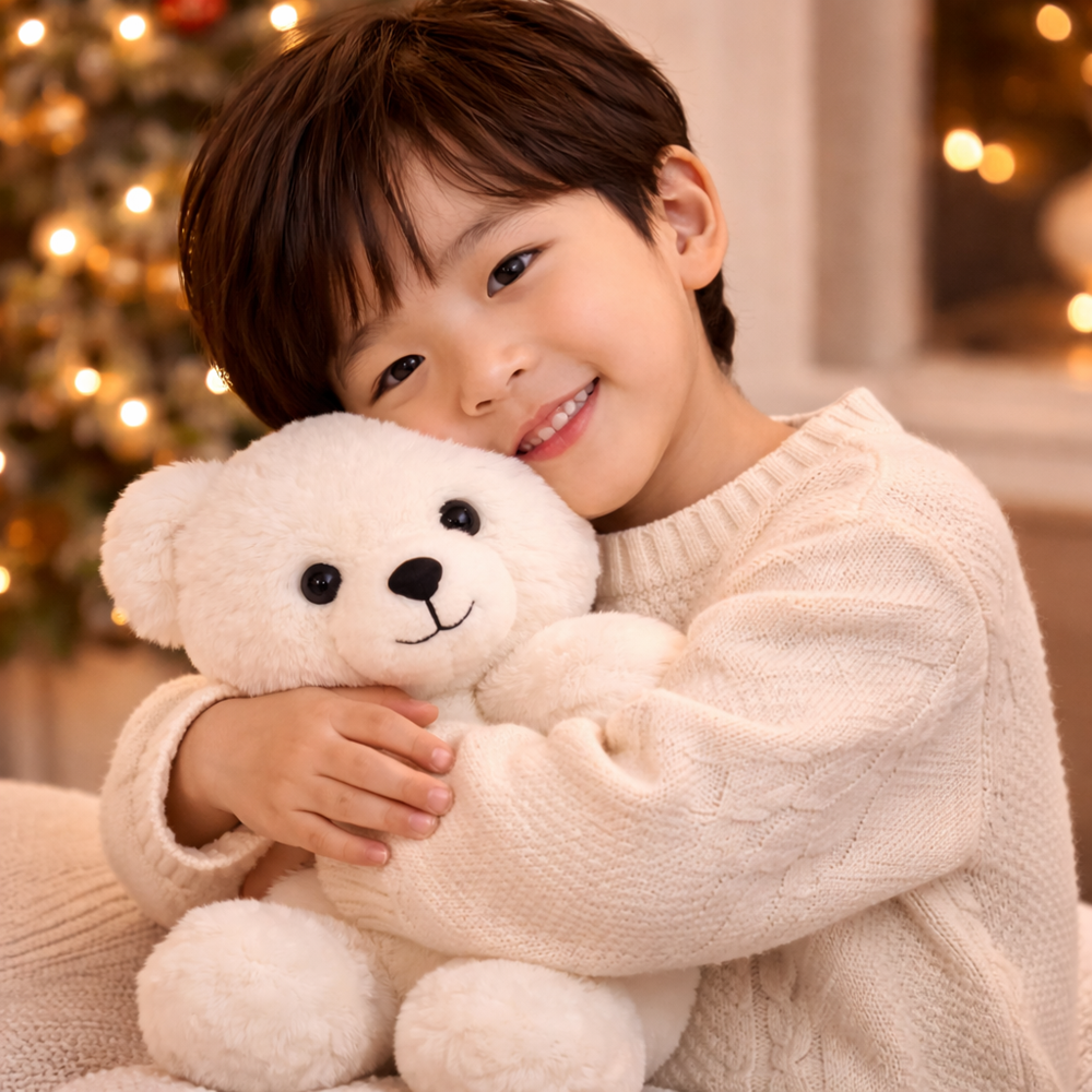 PiheMackó fehér plüss maci – puha, ölelhető teddy mackó gyerekeknek és ajándéknak (BBJ) 4