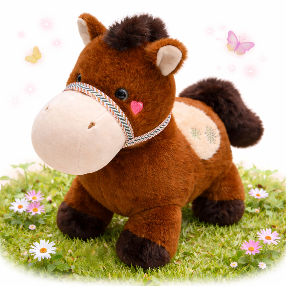 PufiPóni barna plüss ló 20 cm – puha, ölelhető lovacska plüss játék gyerekeknek és ajándéknak (BBJ) 1