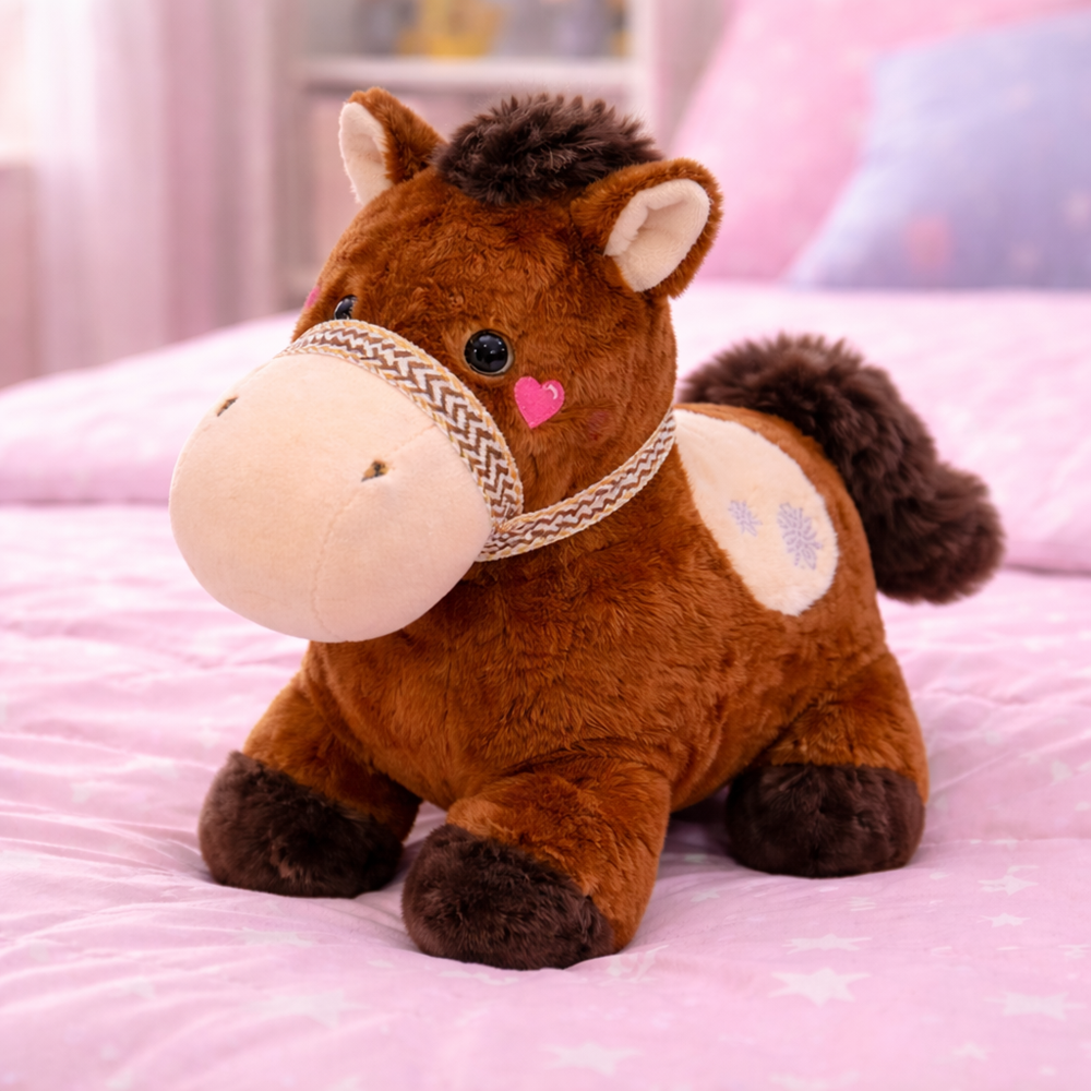 PufiPóni barna plüss ló 20 cm – puha, ölelhető lovacska plüss játék gyerekeknek és ajándéknak (BBJ) 3