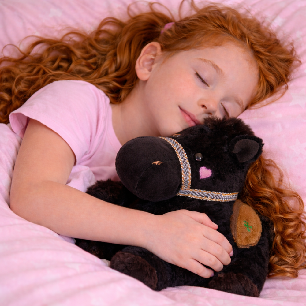 PufiPóni fekete plüss ló 20 cm – puha, ölelhető lovacska plüss játék gyerekeknek és ajándéknak (BBJ) 2