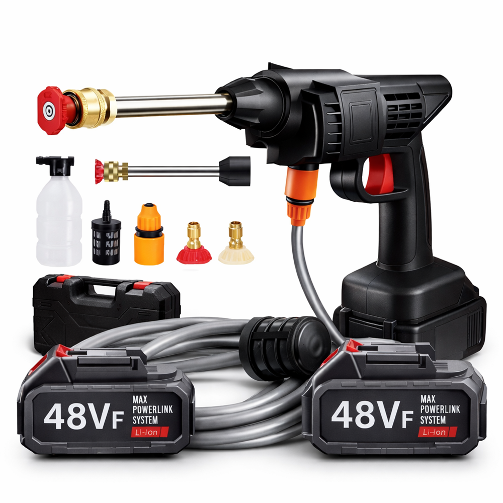 XHUA 48V akkus magasnyomású mosópisztoly – vezeték nélküli autómosó vízpisztoly akkumulátorral (BBD) 1