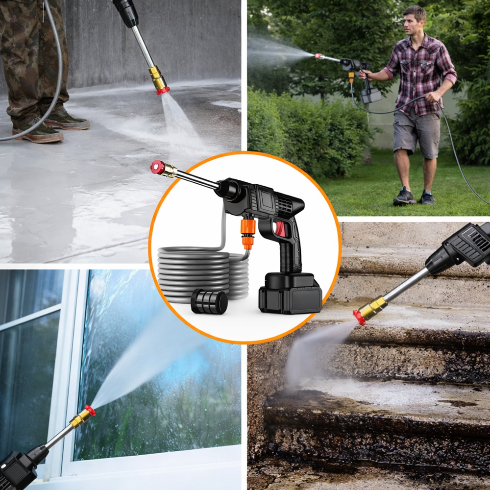 XHUA 48V akkus magasnyomású mosópisztoly – vezeték nélküli autómosó vízpisztoly akkumulátorral (BBD) 3
